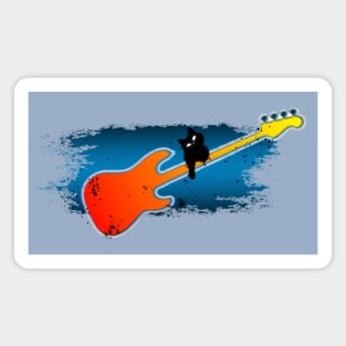 Black cat and guitar Magnet